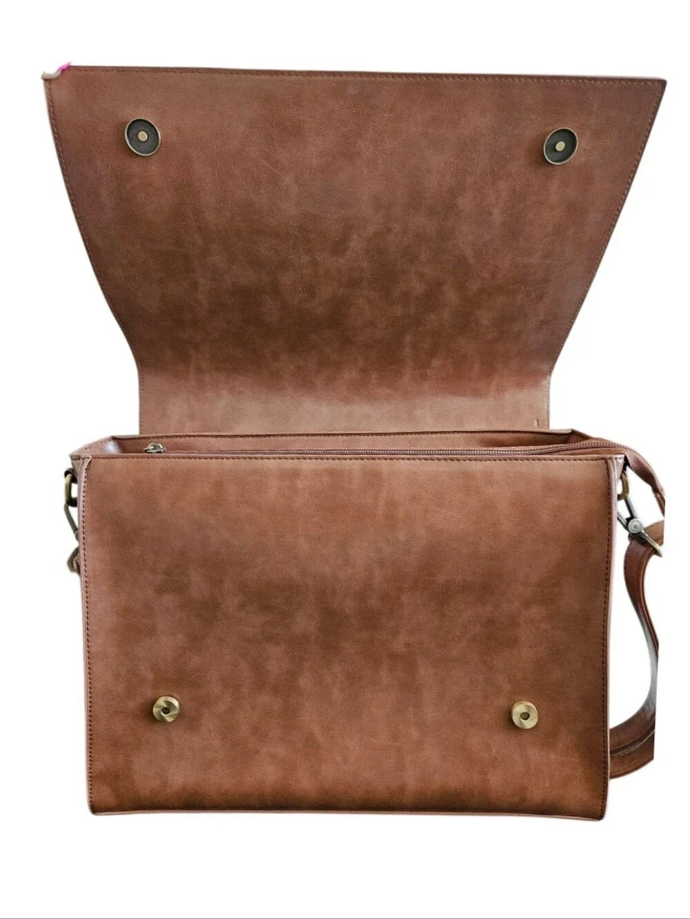Ecosusi Brown Vegan Leather Bow Messenger/Laptop Bag